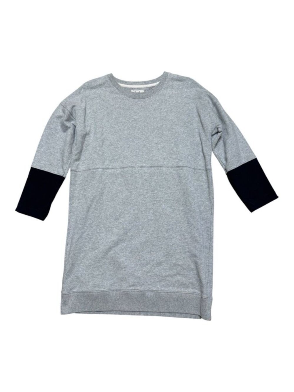 Madewell Gray Sweatshirt Dress 100% Cotton Crewneck 3/4 Sleeve Women’s M